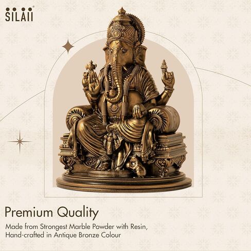SILAII Lord Ganesha Divine Sculpture - 6 Inches, Handmade Home Decor Idol for Spiritual and Gifting Purposes in Saudi Arabia
