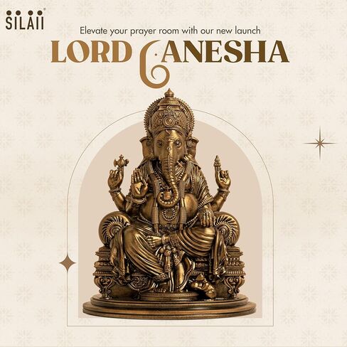 SILAII Lord Ganesha Divine Sculpture - 6 Inches, Handmade Home Decor Idol for Spiritual and Gifting Purposes in Saudi Arabia