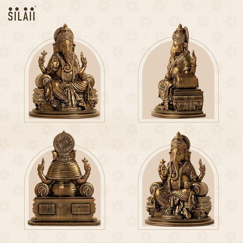 SILAII Lord Ganesha Divine Sculpture - 6 Inches, Handmade Home Decor Idol for Spiritual and Gifting Purposes in Saudi Arabia
