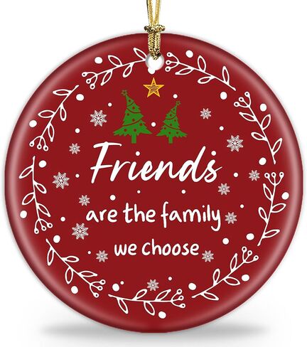 Friend Christmas Ornaments Gifts for Women Men - 3" Ceramic Christmas Tree Friendship Ornaments for Best Friends Coworkers Bestie Sister - Good Friends Birthday Gifts Ideas Xmas Decorations in Kuwait