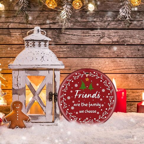 Friend Christmas Ornaments Gifts for Women Men - 3" Ceramic Christmas Tree Friendship Ornaments for Best Friends Coworkers Bestie Sister - Good Friends Birthday Gifts Ideas Xmas Decorations in Saudi Arabia