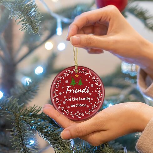 Friend Christmas Ornaments Gifts for Women Men - 3" Ceramic Christmas Tree Friendship Ornaments for Best Friends Coworkers Bestie Sister - Good Friends Birthday Gifts Ideas Xmas Decorations in Saudi Arabia