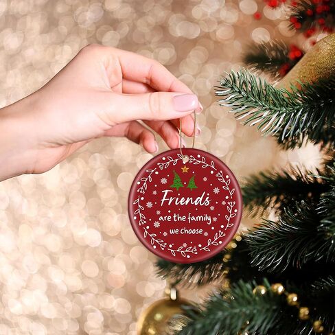 Friend Christmas Ornaments Gifts for Women Men - 3" Ceramic Christmas Tree Friendship Ornaments for Best Friends Coworkers Bestie Sister - Good Friends Birthday Gifts Ideas Xmas Decorations in Saudi Arabia