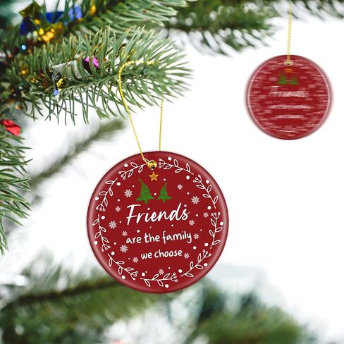 Friend Christmas Ornaments Gifts for Women Men - 3" Ceramic Christmas Tree Friendship Ornaments for Best Friends Coworkers Bestie Sister - Good Friends Birthday Gifts Ideas Xmas Decorations in Saudi Arabia