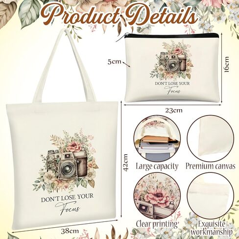 Gilprop 6 Pcs Photographer Gift Camera Lover Shopping Bag Keychain Cosmetic Bag Spiral Notebook Ballpoint Pen Socks Don't Lose Your Focus Photography Inspirational Motivational Birthday Valentine Gift in Saudi Arabia