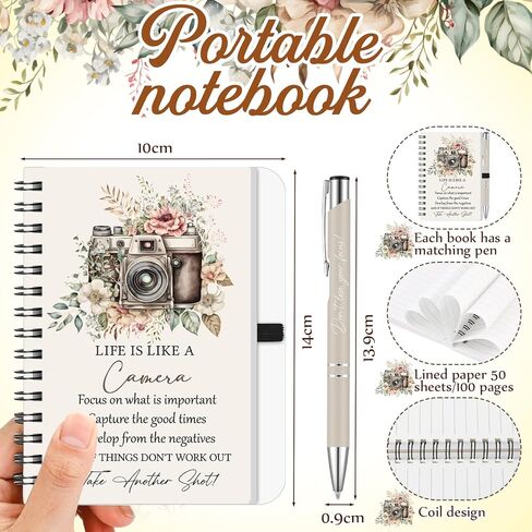 Gilprop 6 Pcs Photographer Gift Camera Lover Shopping Bag Keychain Cosmetic Bag Spiral Notebook Ballpoint Pen Socks Don't Lose Your Focus Photography Inspirational Motivational Birthday Valentine Gift in Saudi Arabia