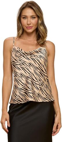 RENEEC. Women's Silky Satin Sleeveless Soft Spaghetti Strap Camisole Top - Made in USA in Saudi Arabia