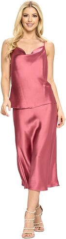 RENEEC. Women's Silky Satin Sleeveless Soft Spaghetti Strap Camisole Top - Made in USA in Saudi Arabia