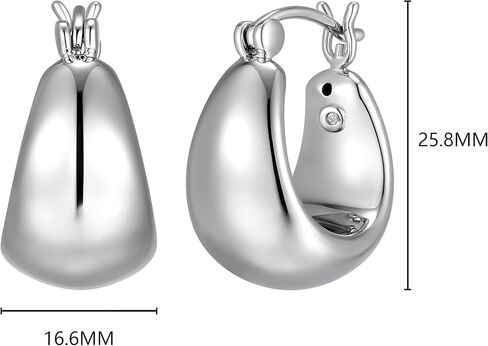 Amazon Essentials (Demi's Pick) Dome Hoop Earrings for Women - Fine Silver Plated, Trendy Jewelry in Saudi Arabia