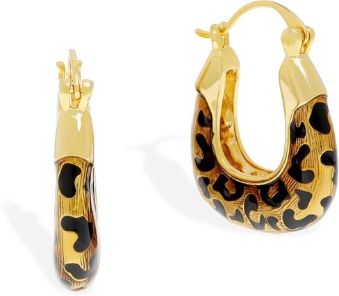 Frigotine Chunky Gold Hoop Earrings for Women, Trendy Vintage Geometric Leopard Print Earing Prom Fashion Jewelry Gift in Saudi Arabia