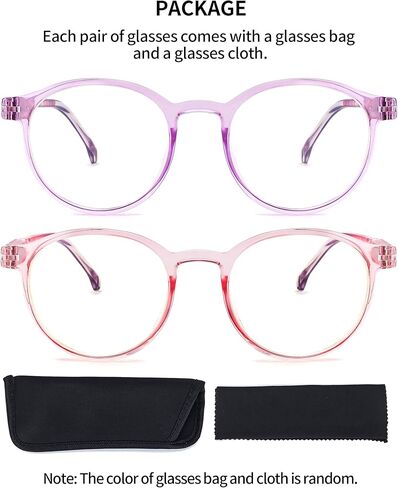 LANLANG 5 Pack Blue light blocking Reading Glasses for Women with Spring Hinge, Round, 5 Colors, PC frame, Lightweight in Saudi Arabia