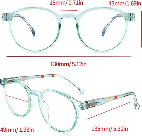 LANLANG 5 Pack Blue light blocking Reading Glasses for Women with Spring Hinge, Round, 5 Colors, PC frame, Lightweight in Saudi Arabia