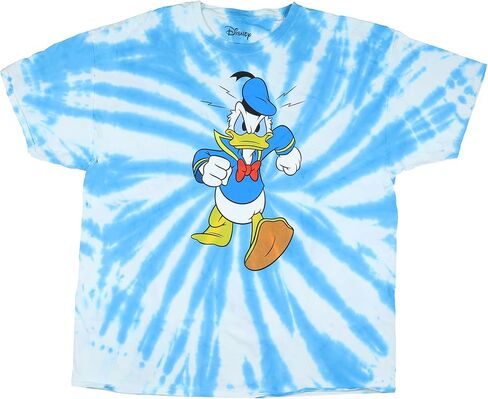 Disney Donald Duck Men's Angry Walk Spiral Tie-Dye Design Adult Short Sleeve Crewneck T-Shirt in Saudi Arabia