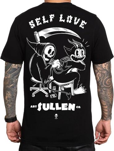 Sullen Men's Self Love Artist Series Tattoo Lifestyle Graphic Premium Short Sleeve Tee Black in Saudi Arabia