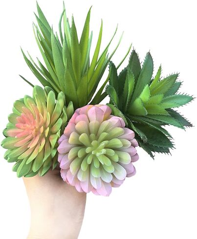 مجموعة نباتات عصارية صناعية مكونة من 4 قطع من Gcrdplat، نباتات عصارية مزيفة واقعية لديكور المنزل والحديقة والحفلات in Kuwait