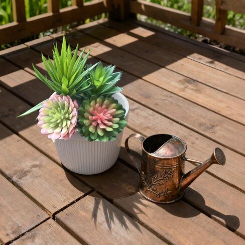 مجموعة نباتات عصارية صناعية مكونة من 4 قطع من Gcrdplat، نباتات عصارية مزيفة واقعية لديكور المنزل والحديقة والحفلات in Kuwait