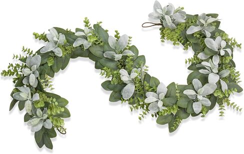 GOVIRAYE 6FT Artificial Eucalyptus Garland – Non-Shedding Greenery Vine for Farmhouse, Wedding & Home Decor in Saudi Arabia