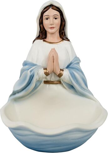 تمثال الأم المباركة PLONKLY، حامل مسبحة مريم العذراء المرسوم يدويًا هدايا كاثوليكية للنساء، تمثال سانت ماري 6 بوصات ديكور مذبح المنزل الديني (أزرق) in Kuwait