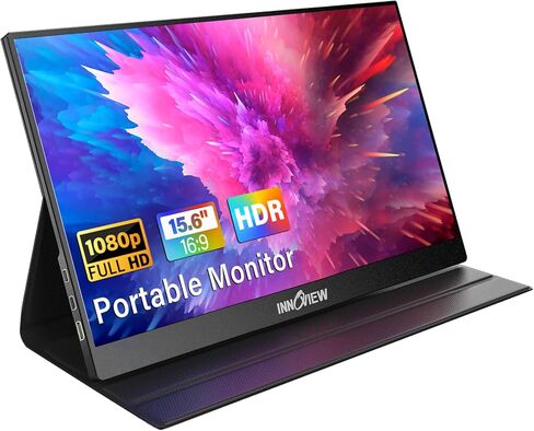 InnoView Portable Monitor Touchscreen 15.6" 1080P 10-Point Touch Screen Monitor Portable with Protective Sleeve Built-in Stand, 1200:1 HDMI USB C Travel Monitor for Laptop, PC, Mac, Phone, Switch in Kuwait