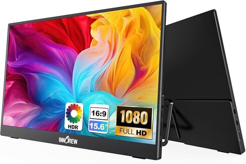 InnoView Portable Monitor Touchscreen 15.6" 1080P 10-Point Touch Screen Monitor Portable with Protective Sleeve Built-in Stand, 1200:1 HDMI USB C Travel Monitor for Laptop, PC, Mac, Phone, Switch in Kuwait