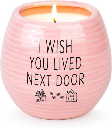 Best Friend Birthday Gifts for Women, Birthday Gifts for Women, BFF, Bestie, Her, Best Friend, 10 Oz Handmade Ceramic Candle Jar, I Wish You Lived Next Door, Lavender Candles, Long Distance Gift in Saudi Arabia