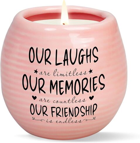 Best Friend Birthday Gifts for Women, Birthday Gifts for Women, BFF, Bestie, Her, Best Friend, 10 Oz Handmade Ceramic Candle Jar, I Wish You Lived Next Door, Lavender Candles, Long Distance Gift in Saudi Arabia