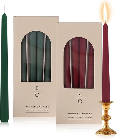 Tapered Dinner Candles - Soy & Paraffin Blend, Dinner Candles with Long-Lasting 7-Hour Burn for Stylish Homes - Candle in Curated Colours Ideal Gift for Hosts, Brides & Event Planners-Latte in Saudi Arabia