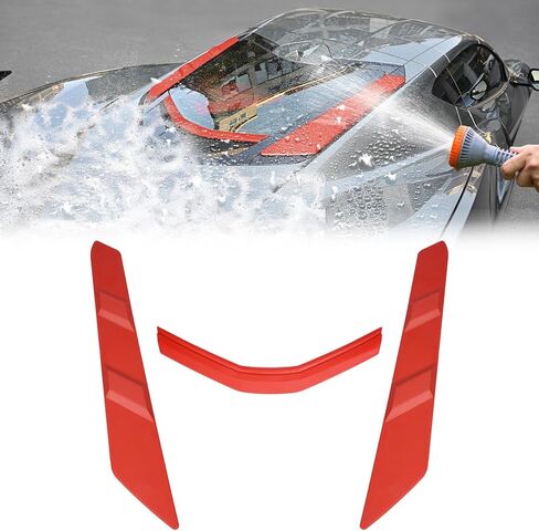أغطية تنفيس خليج المحرك الخلفي لتناسب الغسيل لكورفيت C8 Stingray Z51 Coupe 2020-2024 Z06/E-Ray 2023-2024 ، كتل تنفيس النافذة الخلفية أثناء الغسيل ، حماية Back Engine Bay. in Kuwait