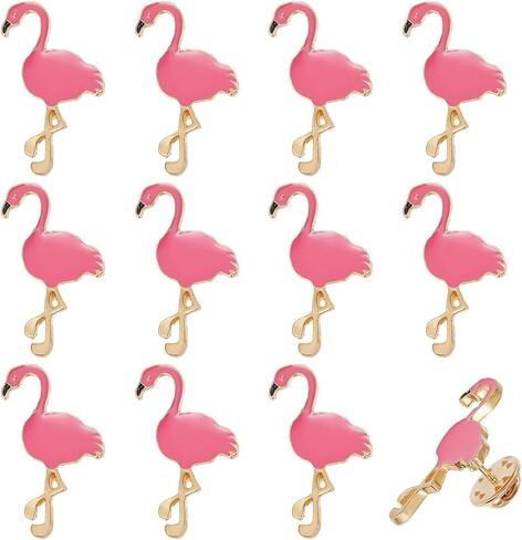 PH PandaHall 16PCS Flamingo Pins Enamel Animal Brooch Pink Cute Flamingo Shape Lapel Pin 1.26x0.75inch Pink Bird Gift Brooch Pin with Backing for Women Hats Dress Suit Tie Clothes Bags Backpack in Saudi Arabia
