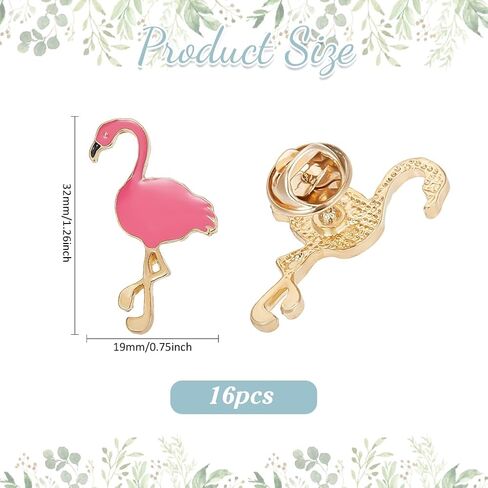 PH PandaHall 16PCS Flamingo Pins Enamel Animal Brooch Pink Cute Flamingo Shape Lapel Pin 1.26x0.75inch Pink Bird Gift Brooch Pin with Backing for Women Hats Dress Suit Tie Clothes Bags Backpack in Saudi Arabia