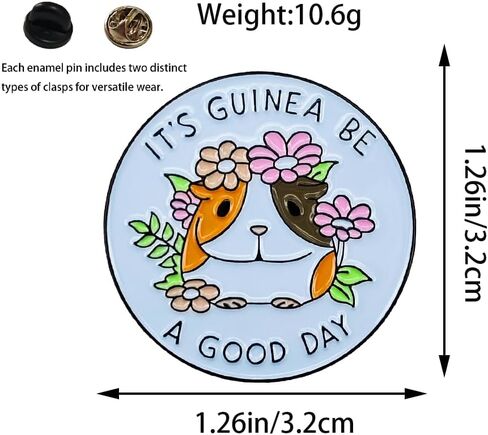 Vermegoint Enamel Pin,Guinea Pig Lapel Pin,Cute Animal Brooch,DIY Decor Pin Collection,Cartoon Badge,Gift ForTeens Friends BFF Coworkers Family,Denim Jacket Canvas Bag Backpack Shirt Collar Accessory in Saudi Arabia
