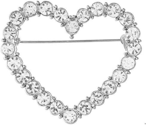 Crystal Heart Love Brooch Delicate Sparkly Cubic Zircon Charm Lapel Pins for Women Ladies Girls for Dance Banquet Pins Dress Suit Shirt Ceremony Clothes Accessories Wedding Party Jewelry for Her in Saudi Arabia