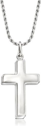 Ross-Simons Men's Sterling Silver Cross Pendant Necklace. 22 inches in Saudi Arabia