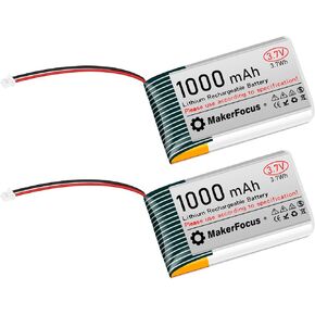 MakerFocus 4pcs 3.7V Lithium Rechargeable Battery JST1.25 Connector 2pin, 952540 3.7V 1000mAh Battery with Protection Board and Insulated Rubber Tape Compatible with ESP32 Development Board in Kuwait