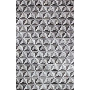 Leather Diamond Hairon Cowhide Leather Rug - Elegant and Contemporary Floor Accent (Grey_8X10) in Saudi Arabia