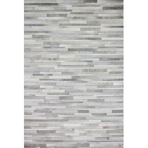 ECLATIQUE RUG Cowhide Leather Rug for Living Room 9.9x14 Natural Leather Rug Silver Modern Stripes Style Floor Carpet for Home Decor | Superior Indoor Area Rug in Saudi Arabia