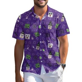 99TIMORO Game Character Hawaiian Shirt, Anime Movie Short Sleeve, Funny Print Button Down Top in Kuwait