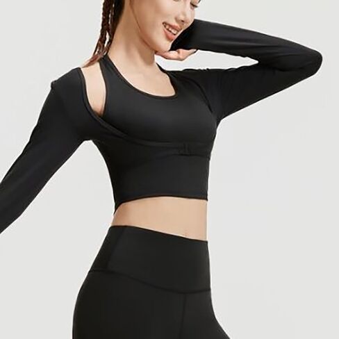 2025 Long Sleeve Halter Tee for Women with Thumb Hole Lightweight Cropped Tops Slim Fit Athletic Workout Gym Shirts in Saudi Arabia