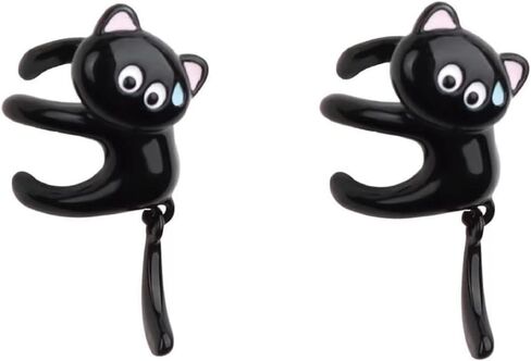 Black Cat Earrings for Women Cute Funny Animal Stud Earrings Trendy Cats Lovers Gifts for Birthday Halloween Christmas in Saudi Arabia