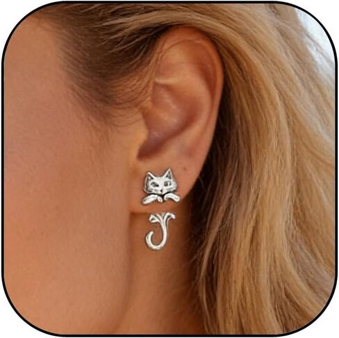 Black Cat Earrings for Women Cute Funny Animal Stud Earrings Trendy Cats Lovers Gifts for Birthday Halloween Christmas in Saudi Arabia