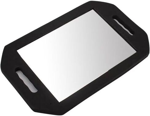 STRAMIOR Handle Large Rectangular Hand Held Mirror, Barber Mirror Salon Large Foam Hand Mirror with Double Handle,Square Barbershop Handheld Mirror,Black. in Saudi Arabia