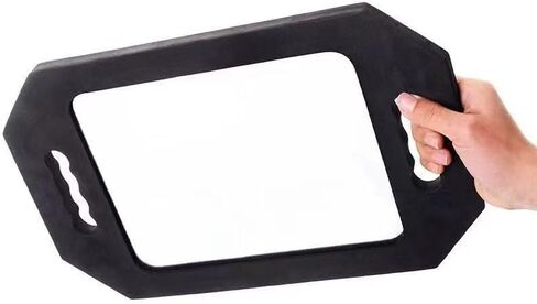 STRAMIOR Handle Large Rectangular Hand Held Mirror, Barber Mirror Salon Large Foam Hand Mirror with Double Handle,Square Barbershop Handheld Mirror,Black. in Saudi Arabia