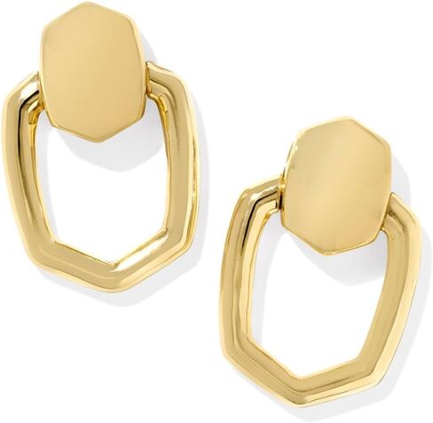 Kendra Scott Kaia Open Frame Earrings - Earrings for Women - Brass Material - Round Shape - Push Back in Saudi Arabia
