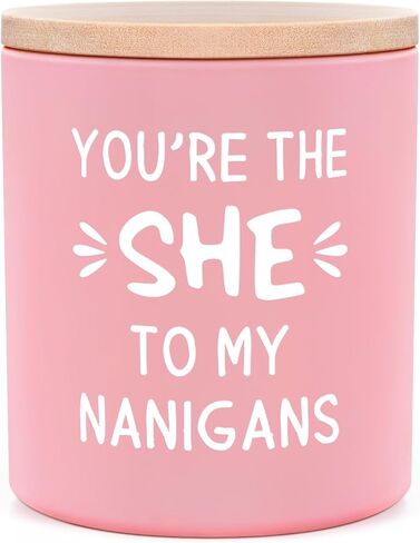 IDELTIME Friendship Gifts for Women, Funny Friend Candle, Best Friend Christmas Birthday Gifts for Women, Bestie Gift for Bestie Sister BFF, You’re The She to My Nanigans Soy Wax Scented Candle in Kuwait