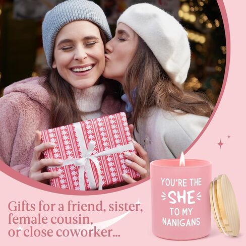 IDELTIME Friendship Gifts for Women, Funny Friend Candle, Best Friend Christmas Birthday Gifts for Women, Bestie Gift for Bestie Sister BFF, You’re The She to My Nanigans Soy Wax Scented Candle in Kuwait