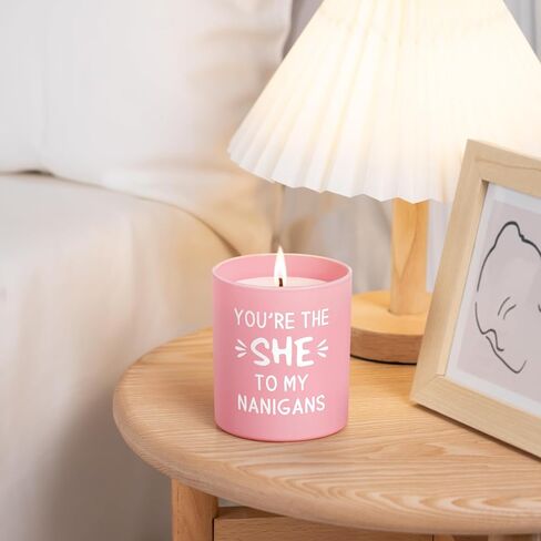 IDELTIME Friendship Gifts for Women, Funny Friend Candle, Best Friend Christmas Birthday Gifts for Women, Bestie Gift for Bestie Sister BFF, You’re The She to My Nanigans Soy Wax Scented Candle in Kuwait