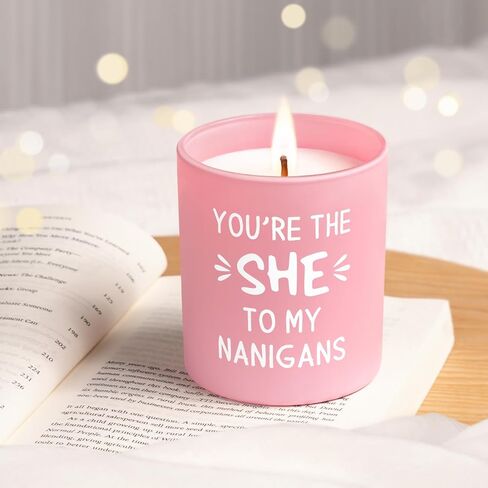 IDELTIME Friendship Gifts for Women, Funny Friend Candle, Best Friend Christmas Birthday Gifts for Women, Bestie Gift for Bestie Sister BFF, You’re The She to My Nanigans Soy Wax Scented Candle in Kuwait