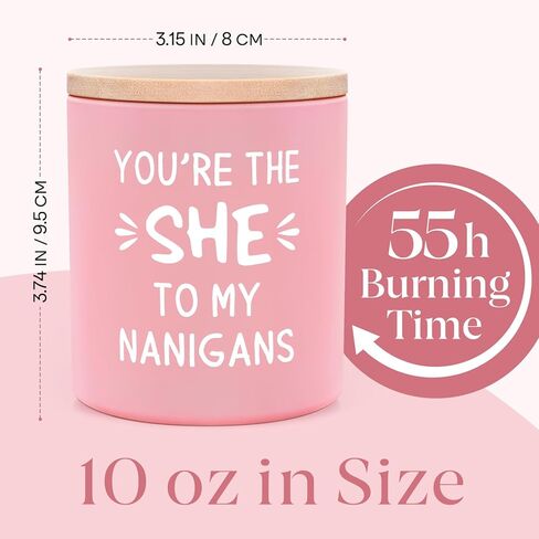 IDELTIME Friendship Gifts for Women, Funny Friend Candle, Best Friend Christmas Birthday Gifts for Women, Bestie Gift for Bestie Sister BFF, You’re The She to My Nanigans Soy Wax Scented Candle in Kuwait