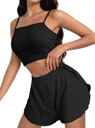 Remidoo Womens Cami Top and Split Pajama pajama pajamas 2 قطعة PJS in Saudi Arabia