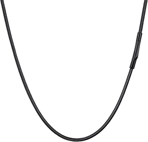 PROSTEEL 3mm/6mm Rope Chain Necklace for Men, Black/Gold Plated Mens Chain Necklace, Stainless Steel Necklace Chain for Men Women, 18"-30", Come with Box in Saudi Arabia